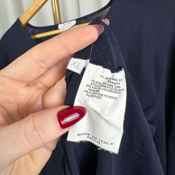 MaxMara V Neck Ultra Fine Knit Tunic Sweater sz XL - Picture 3 of 6